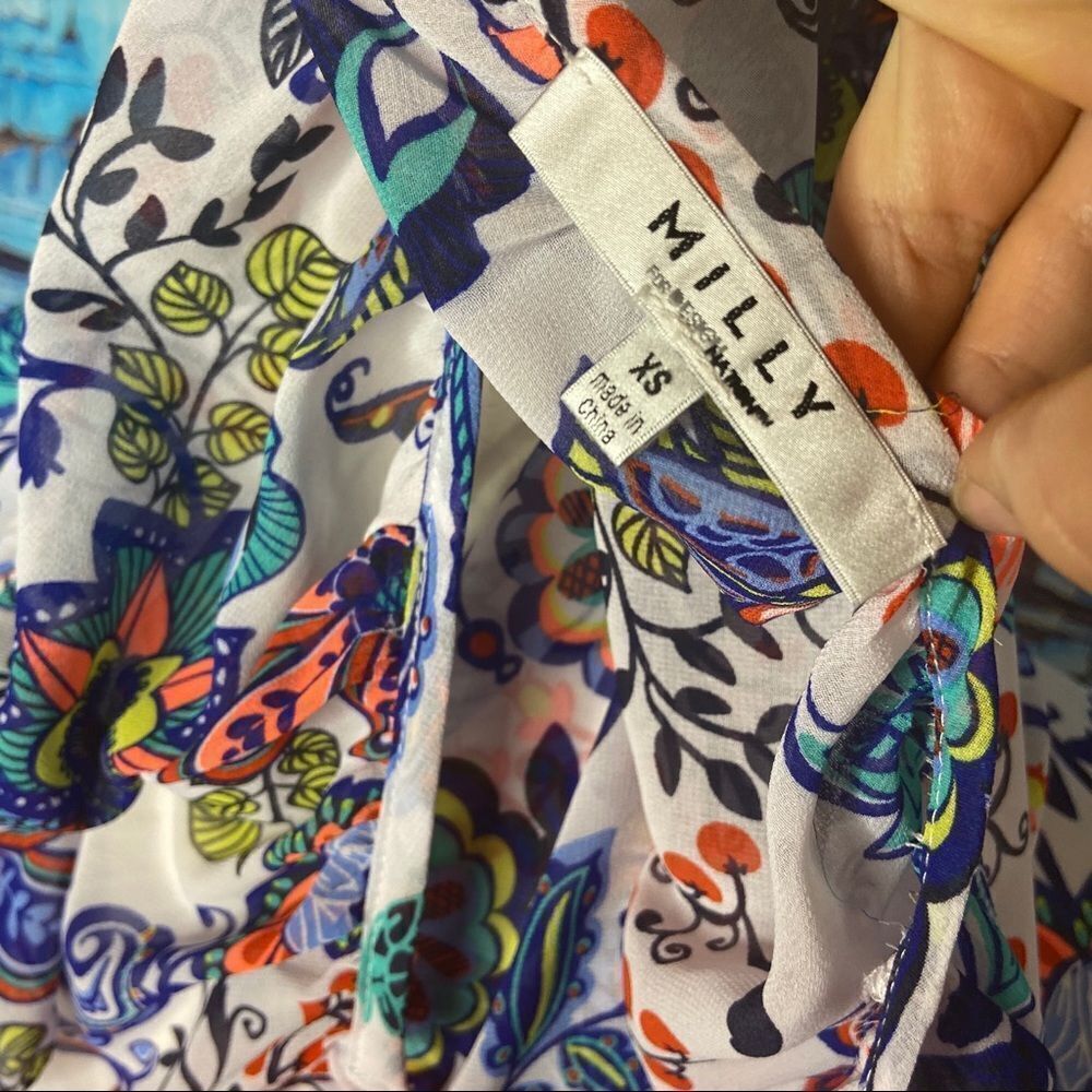 Milly Design Nation XS floral sheer top - Picture 7 of 9